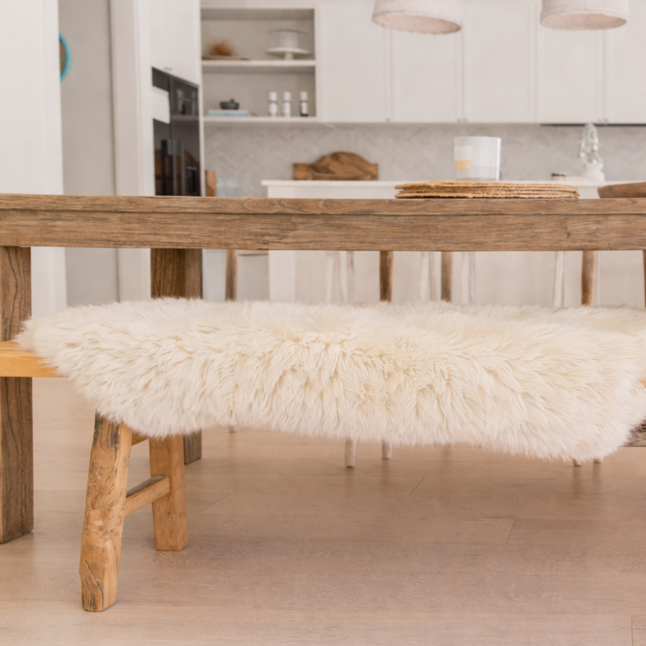 Blana naturala de oaie Noua Zeelanda, covor lux ultra moale, termoreglator, decor premium, Alb [3]