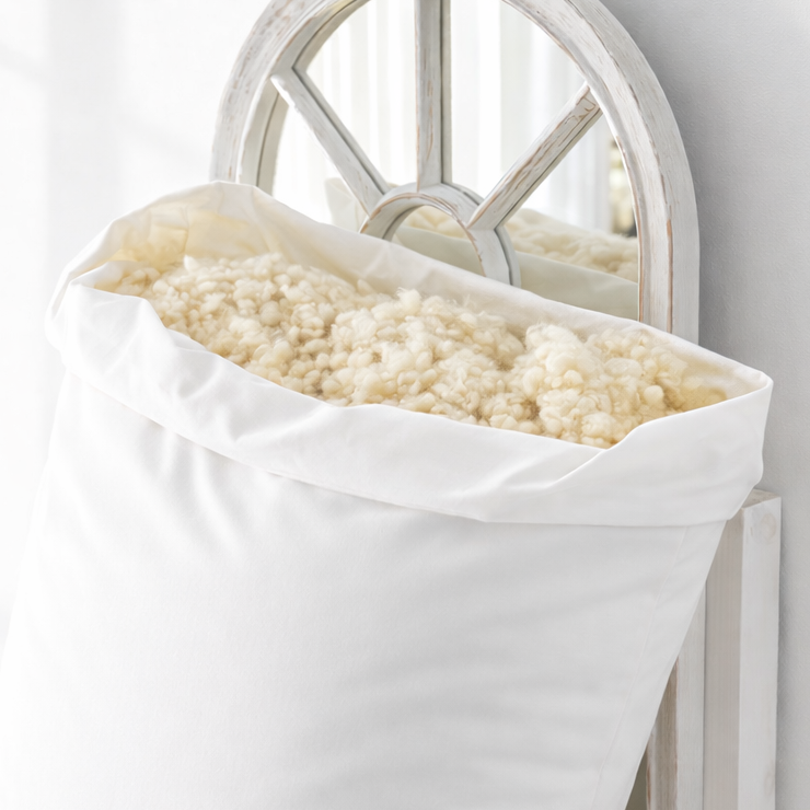 Lana Merinos Alba Pura Granulata (Bobite) Umplutura Perne- 26 Microni, Naturala, Spalata, Uscata la Soare [3]