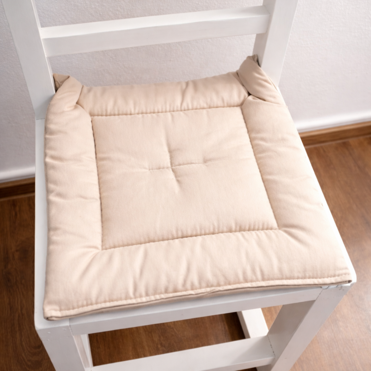 Pernă Șezut Scaun Lână Merino 100% LanaWool | 38x38cm Pătrat | Protectie Naturală AntiAcarieni, Crem [2]