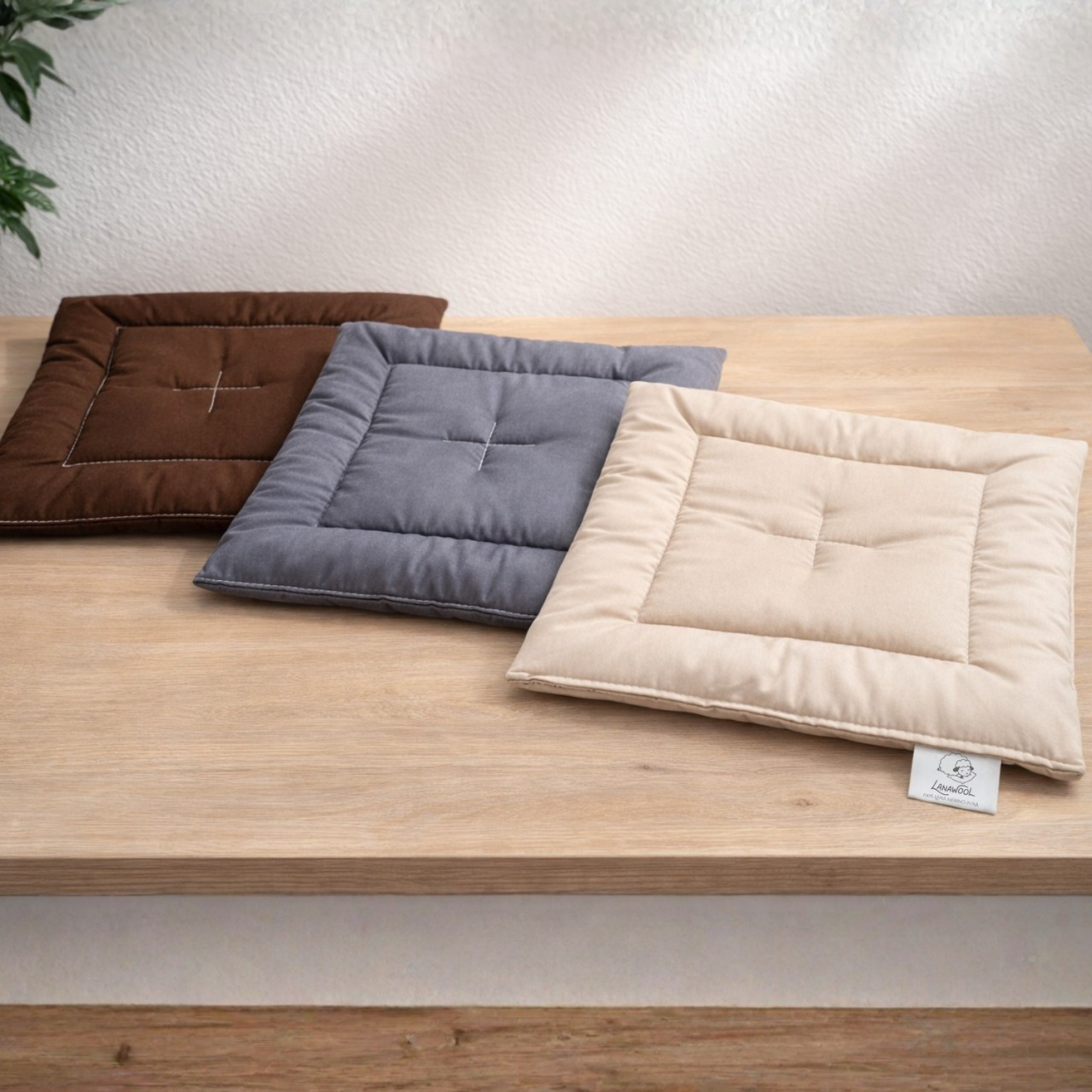 Pernă Șezut Scaun Lână Merino 100% LanaWool | 38x38cm Pătrat | Protectie Naturală AntiAcarieni, Crem [3]