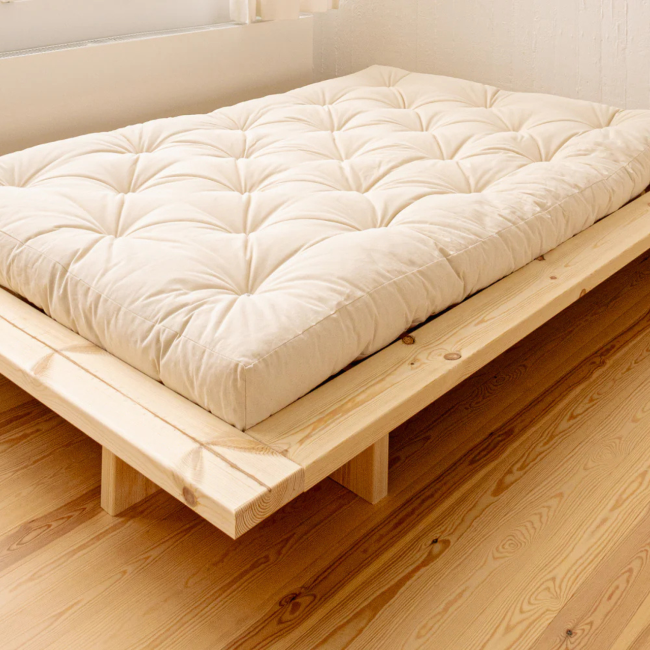Saltea Futon Lana Merinos 100%, 130x105x15 cm, Fermitate ridicata, fermoar, saltea joaca, canapea palet, husa bumbac 100% canvas [4]