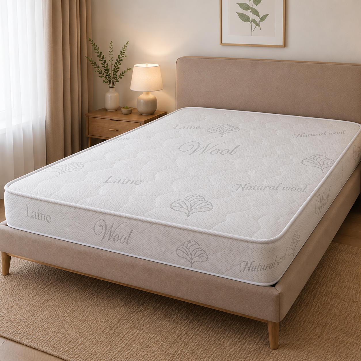 Saltea LanaWool Ortopedica Premium cu Pocket Spring 7 Zone, Spuma cu Memorie, Strat din Lana 100% Merinos, Spuma HD-K 30kg/mp, Husa cu Lana si Aloe Vera, Saltea cu 8 Straturi [4]