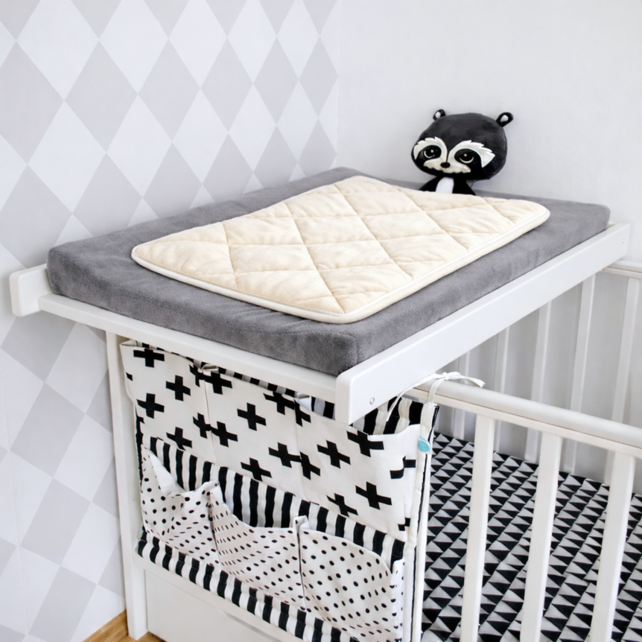 Saltea Pătuț / Înfășat Bebe Lână Merino 100% LanaWool | 50x70cm 900 g/mp | Exterior Bumbac OekoTex Clasa 1, Alb [3]