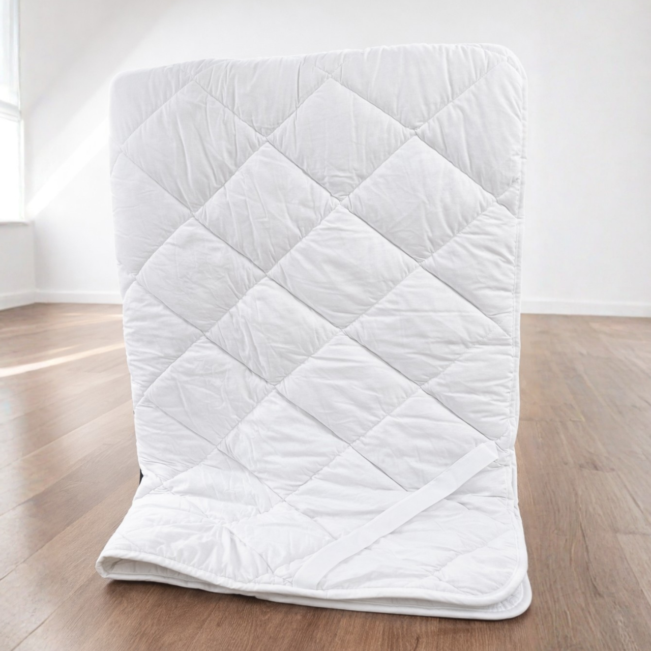 Topper Lână Merino 100% LanaWool | 140x200 cm 900 g/mp | Exterior Bumbac OekoTex Clasa 1 | Protecție Saltea, Alb [3]