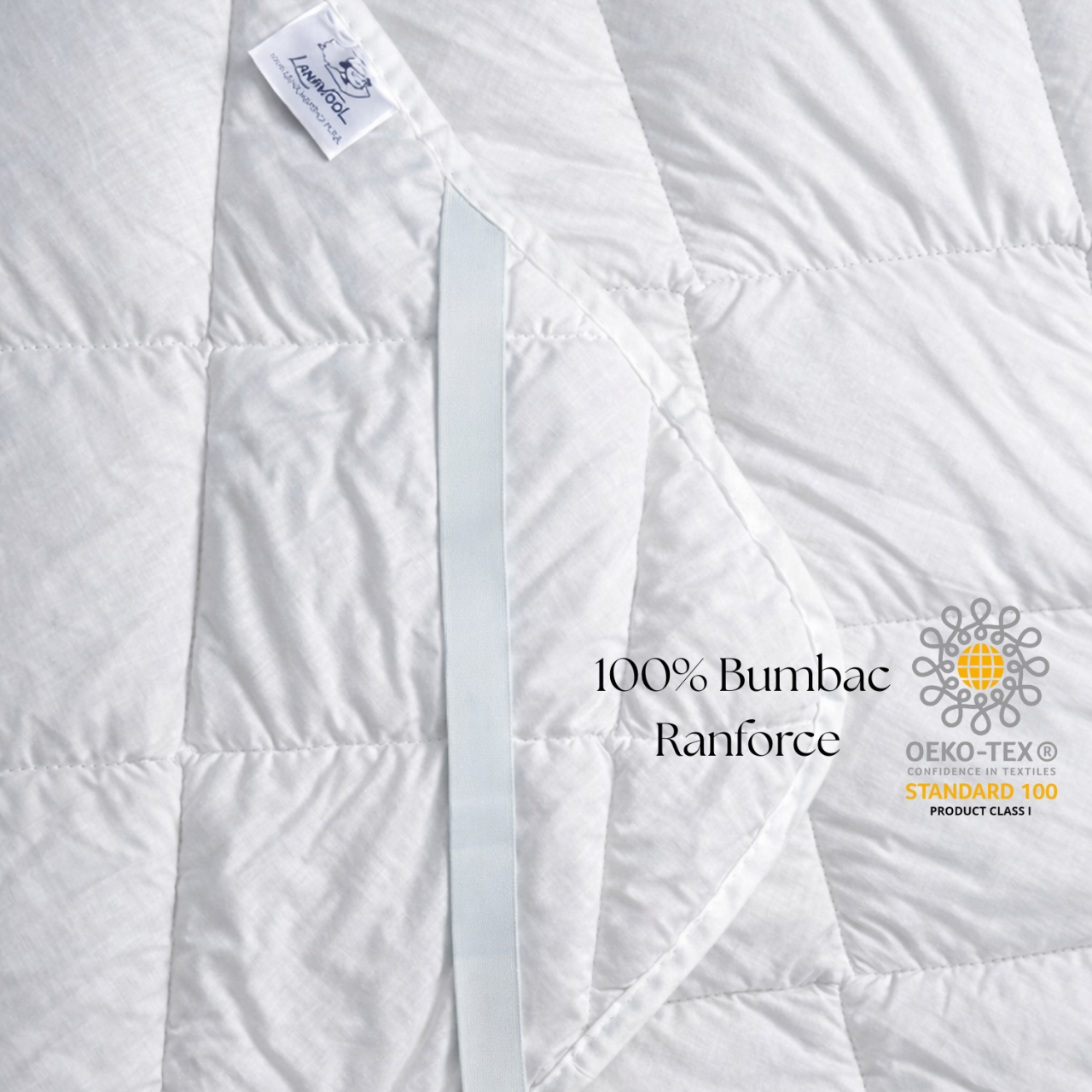 Topper Pătuț Bebe Lână Merino 100% LanaWool | 70x120 cm 900 g/mp | Exterior Bumbac OekoTex Clasa 1 | Protecție Saltea, Crem [3]