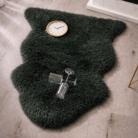 Casa & Deco - Blana naturala de oaie Noua Zeelanda, covor lux ultra moale, termoreglator, decor premium, Verde