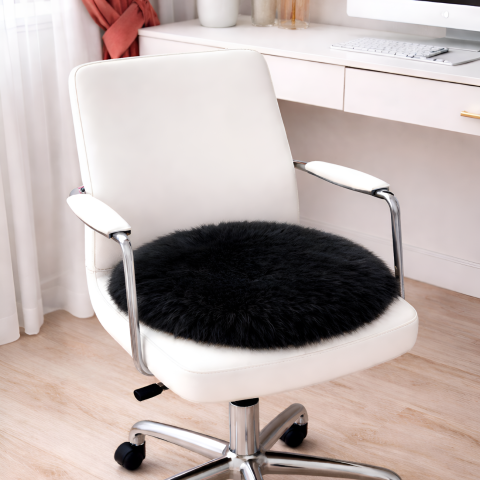 Casa & Deco - Blana naturata Miel Noua Zeelanda, perna de sezut , Miel Noua Zeelanda, 34cm, ultra moale, perna scaun - banca, Roz