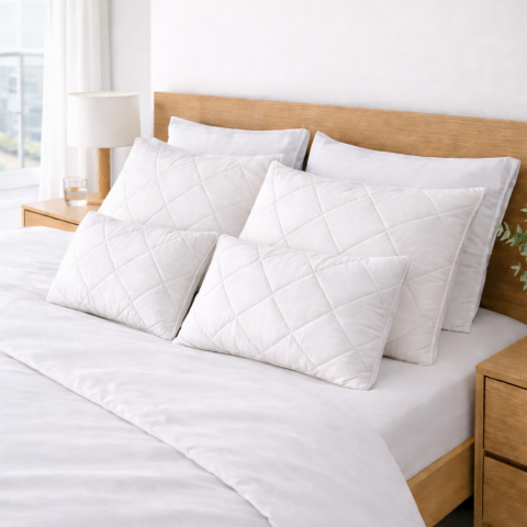 Perne din Lână - Husă de Pernă Matlasată Lână Merino 100% LanaWool | 50x70 cm | Exterior Bumbac OekoTex Clasa 1, Alb