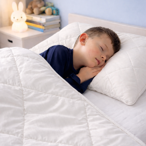 Perne din Lână - Husă de Pernă Matlasată Lână Merino 100% LanaWool | 35x54 cm | Exterior Bumbac OekoTex Clasa 1, Alb