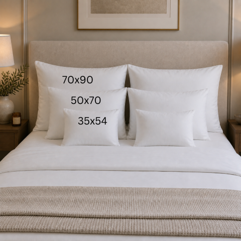 Wool Pillows - 100% Merino Wool Pillow by LanaWool | 70x90 cm, Firm, 1700 g | Oeko-Tex Class 1 Cotton Cover with Zipper, White