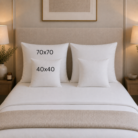 Wool Pillows - 100% Merino Wool Pillow by LanaWool | 70x70 cm, Medium Firmness, 1000 g | Oeko-Tex Class 1 Cotton Cover with Zipper, White
