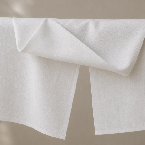 Perne din Lână - Fata de perna din 100% In Linen pentru perna 200x40cm, cu fald, alb