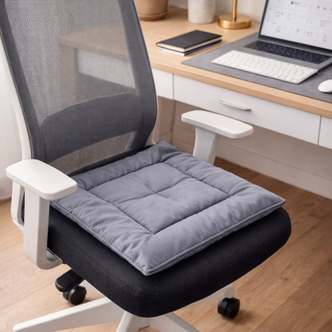 Casa & Deco - Pernă Șezut Scaun Lână Merino 100% LanaWool | 38x38cm Pătrat | Protectie Naturală AntiAcarieni, Gri