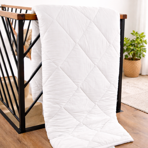 Toate Produsele - Pilotă Lână Merino 100% LanaWool | 140x210 cm Groasa 800 g/mp | Exterior Bumbac OekoTex Clasa 1, Iarna, Alb