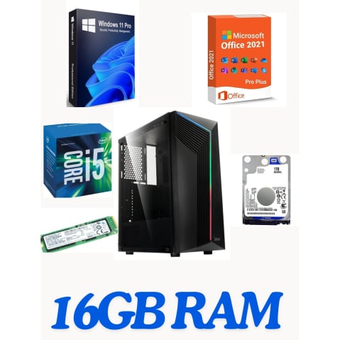 Calculatoare refurbished - Calculator office scoala Goldnet i5-6500 3.6Ghz ram 16gb DDR4 ssd M2 256gb+ hdd 750GB Windows 11 Office2021