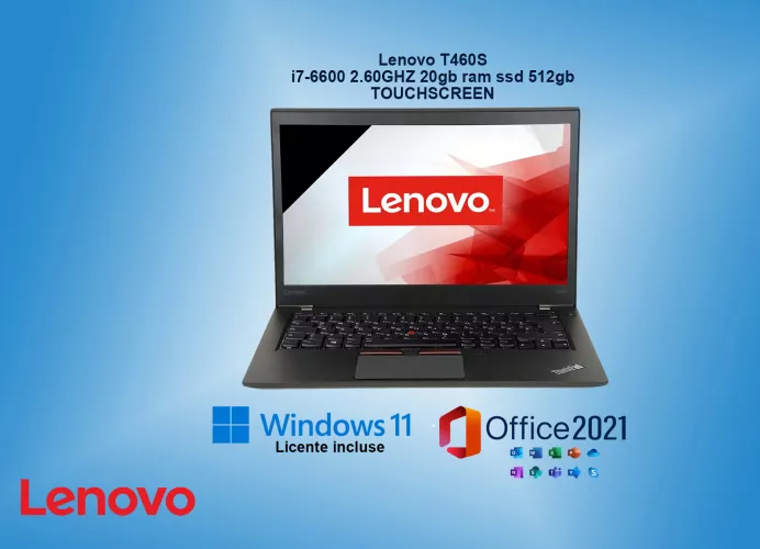 Laptop second hand - Laptop refurbished - Lenovo T460S i7-6600 20gb ram ssd 512gb Touchscreen+ Windows 11 + Office 2021