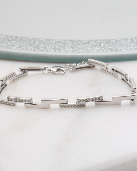 Bratara argint si cubic zirconia, gr5.9 [1]