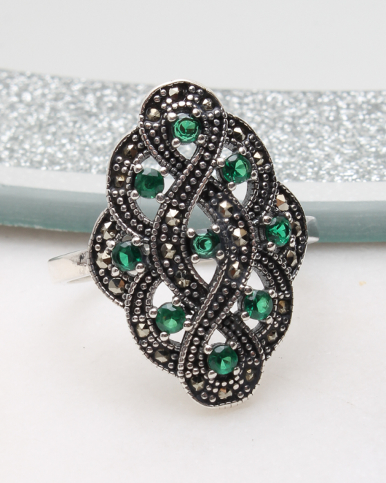 Inel argint cu marcasite, gr4.4 [1]