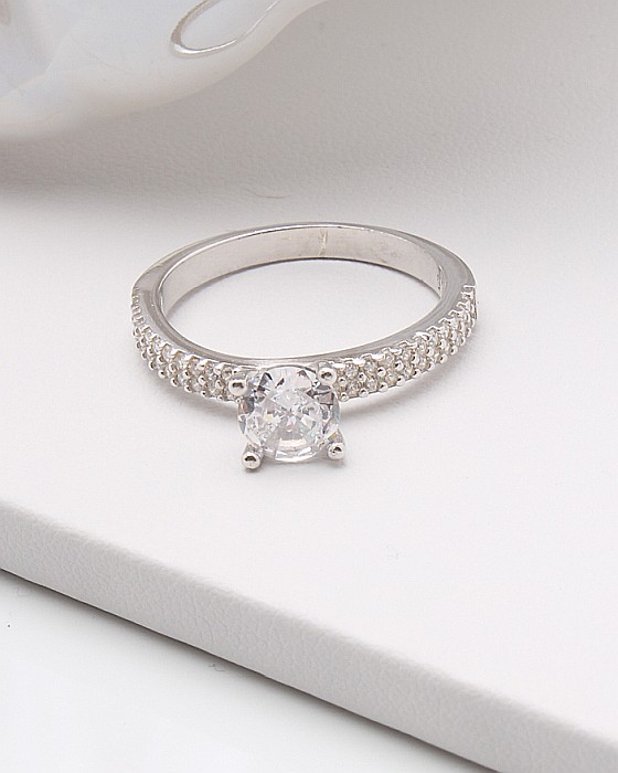 Inel argint cu piatra alba cod 1-45411, gr2.6 [1]