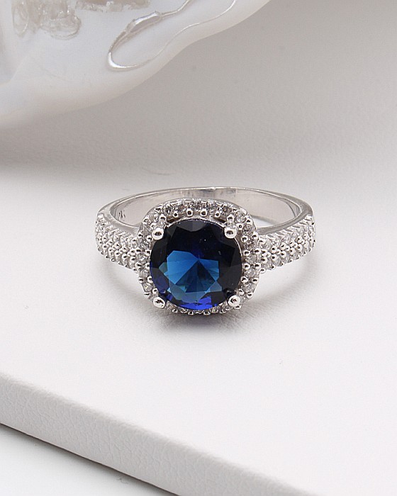 Inel argint cu piatra albastra cod 1-45424, gr3.1 [1]