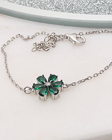 Bratari din argint si cubic zirconia - Bratara argint floricica cod 5-51408, gr2.8