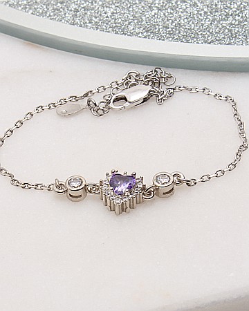 Bratari din argint si cubic zirconia - Bratara argint inima cod 5-51420, gr3.1