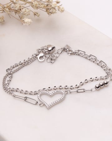 BRATARI ARGINT - Bratara argint si cubic zirconia inima 4.7g