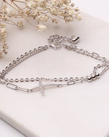 BRATARI ARGINT - Bratara argint si cubic zirconia cruciulita 4.3g