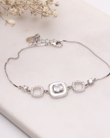 BRATARI ARGINT - Bratara argint si cubic zirconia forme geometrice 3.5g