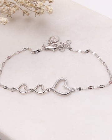 BRATARI ARGINT - Bratara argint si cubic zirconia cu inimioare 2g