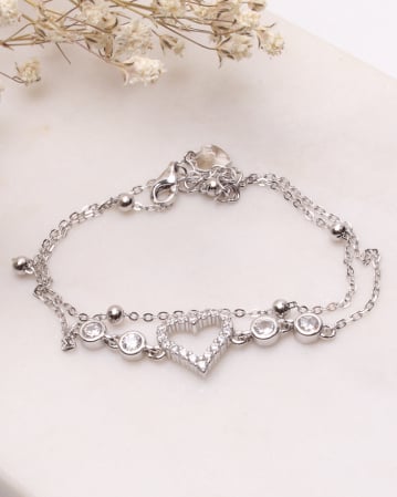 BRATARI ARGINT - Bratara argint 925 si cubic zirconia inima 3.8g