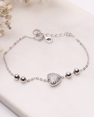 BRATARI ARGINT - Bratara argint si cubic zirconia inima plina 2.3g