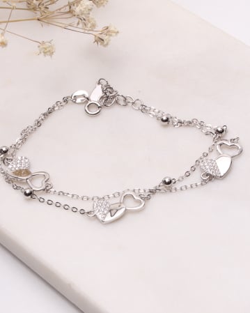 BRATARI ARGINT - Bratara argint 925 si cubic zirconia inimioare 3.9g