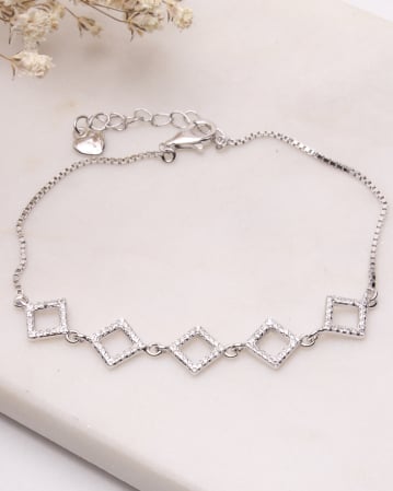 BRATARI ARGINT - Bratara argint 925 si cubic zirconia romb 2.7g