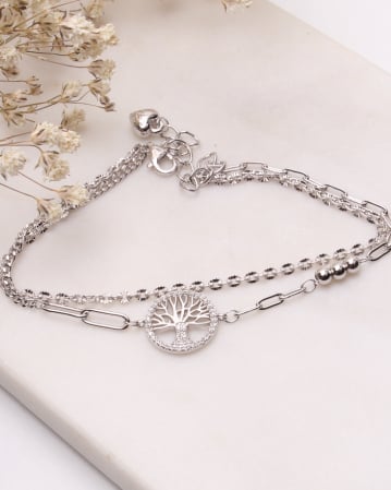 BRATARI ARGINT - Bratara argint si cubic zirconia copacul vietii 4.8g
