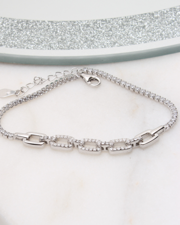 Noutati - Bratara argint si cubic zirconia, gr5.1