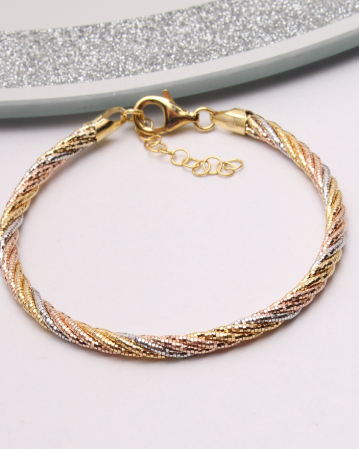 BRATARI ARGINT - Bratara argint trei culori, gr9.4