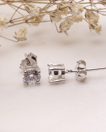 CATEGORII - Cercei argint 925 cubic zirconia cu surub 1.3g