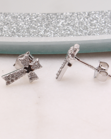 CERCEI ARGINT - Cercei argint cruciulita, gr1.1