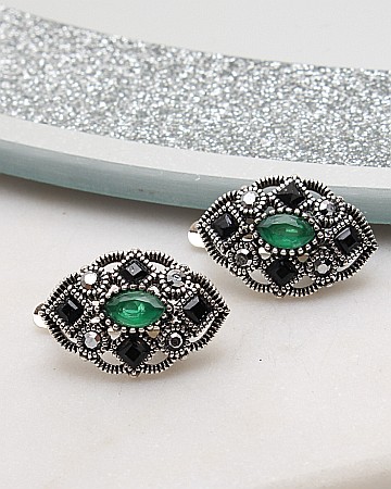 Cercei din argint si marcasite - Cercei argint cu marcasite cod 2-50825, gr2.8