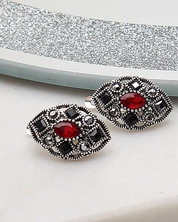Cercei din argint si marcasite - Cercei argint cu marcasite cod 2-50826, gr2.8