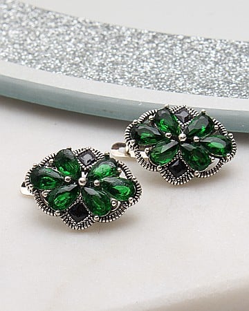 Cercei din argint si marcasite - Cercei argint cu marcasite cod 2-50827, gr3.9