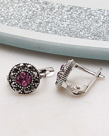 Cercei din argint si marcasite - Cercei argint cu marcasite cod 2-50854, gr1.7