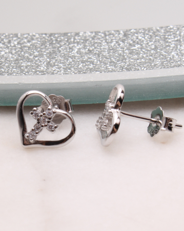CERCEI ARGINT - Cercei argint inima, gr0.9