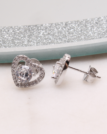 CERCEI ARGINT - Cercei argint inima, gr1.8