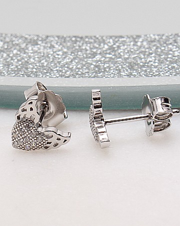 CERCEI ARGINT - Cercei argint inima inaripata cod 2-51217, gr1.2