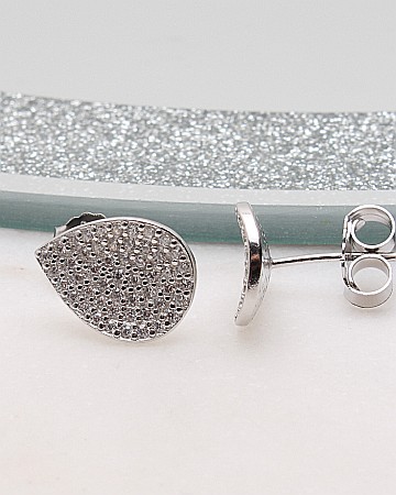Cercei din argint si cubic zirconia - Cercei argint lacrima cod 2-51223, gr2.8