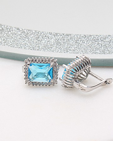 Cercei din argint si cubic zirconia - Cercei argint si cubic zirconia cod 2-50567, gr4.6