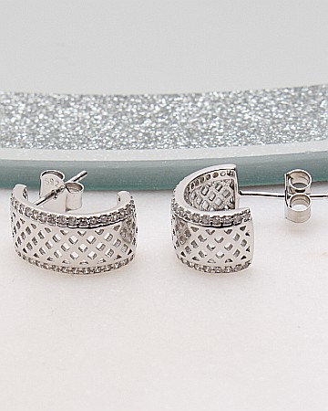 Cercei din argint si cubic zirconia - Cercei argint si cubic zirconia cod 2-51218, gr2.8