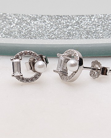 Cercei din argint si cubic zirconia - Cercei argint si cubic zirconia cod 2-51228, gr1.3